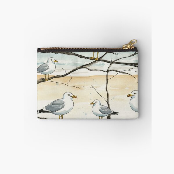 Item preview, Seagulls on the Shore – Coastal Watercolour Bird Illustration designed and sold by ArtwithKellie.
