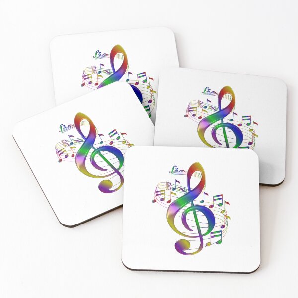 Item preview, colorful treble clef with music notes designed and sold by claudionorsj.