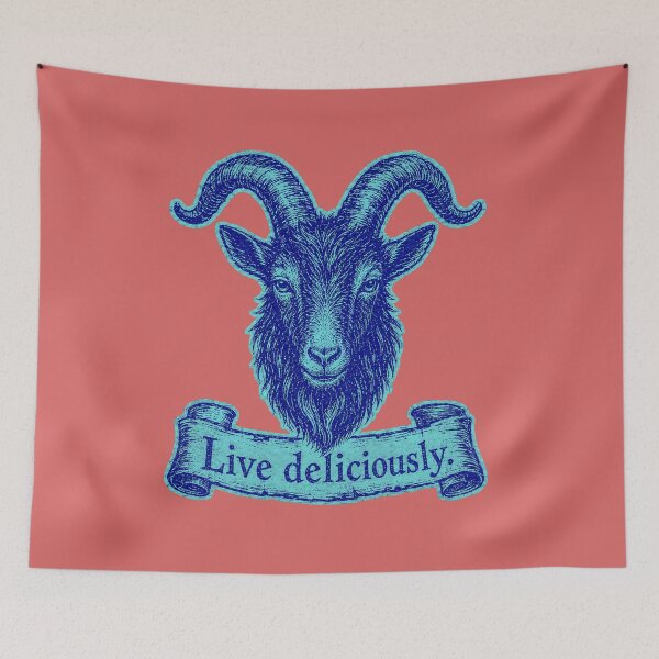 Item preview, Live Deliciously Vintage Engraved Occult Goat Art Print designed and sold by PinUpPizzazz.