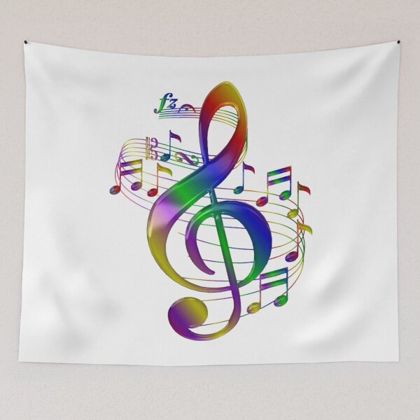 Item preview, colorful treble clef with music notes designed and sold by claudionorsj.
