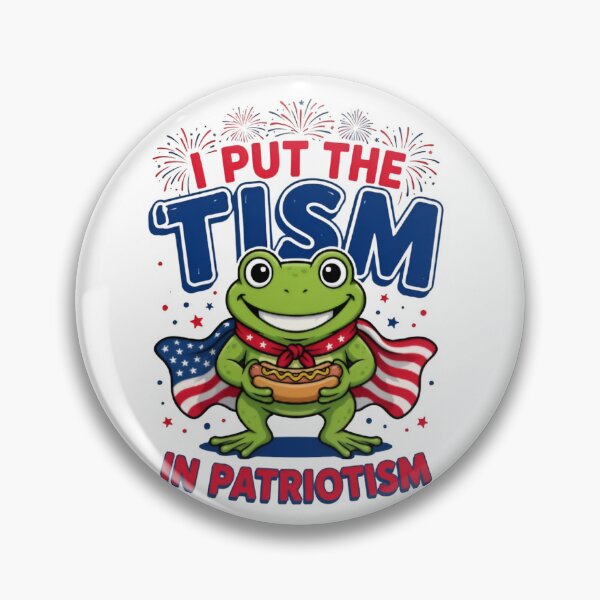 Item preview, Funny Patriotic Frog, I Put the Tism in Patriotism Autism Pride USA Gifts designed and sold by Zizo-DR44.