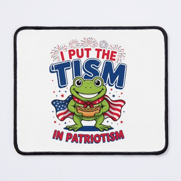 Item preview, Funny Patriotic Frog, I Put the Tism in Patriotism Autism Pride USA Gifts designed and sold by Zizo-DR44.