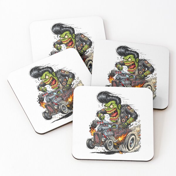 Item preview, Psycho Billy Burnout – Wild Psychobilly Hot Rod Monster Art designed and sold by HexCorp.