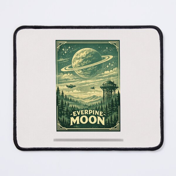 Item preview, Everpine Moon – Vintage Retro Sci-Fi Forest Poster designed and sold by inkoutninja.