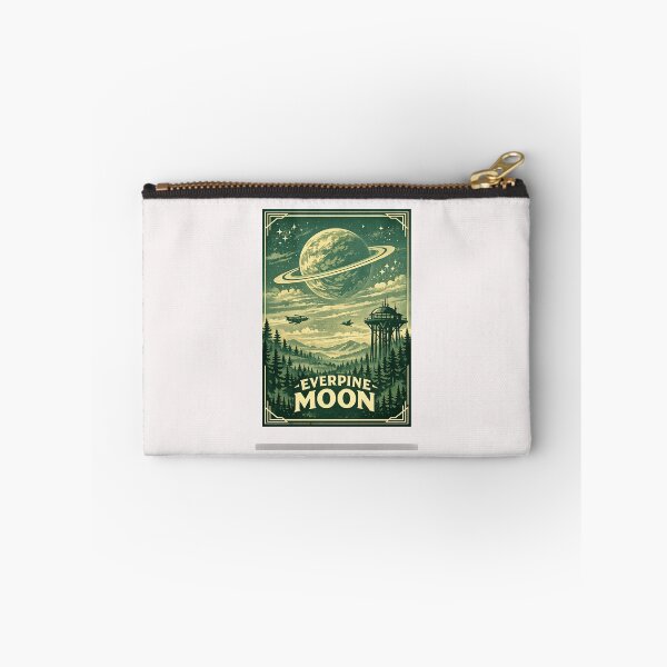 Item preview, Everpine Moon – Vintage Retro Sci-Fi Forest Poster designed and sold by inkoutninja.