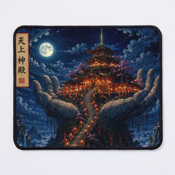 Item preview, The Moon Sanctuary | Japanese Fantasy Shrine | Ukiyo-e Inspired Sacred Night Landscape designed and sold by Substance_life.
