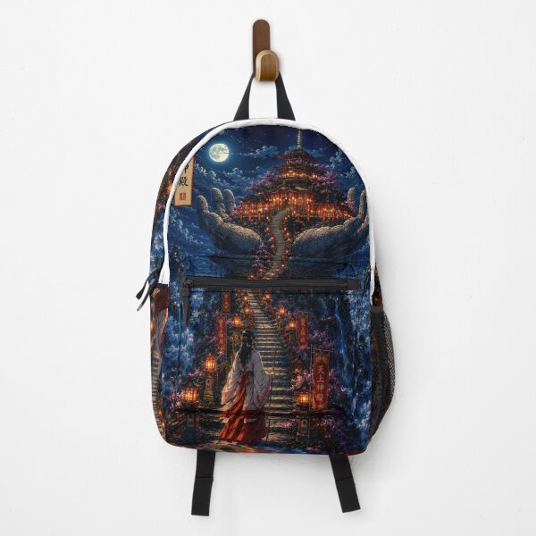 Item preview, The Moon Sanctuary | Japanese Fantasy Shrine | Ukiyo-e Inspired Sacred Night Landscape designed and sold by Substance_life.