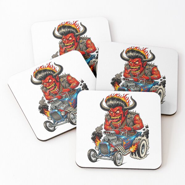 Item preview, Devil Roadster – Infernal Hot Rod Monster Illustration designed and sold by HexCorp.