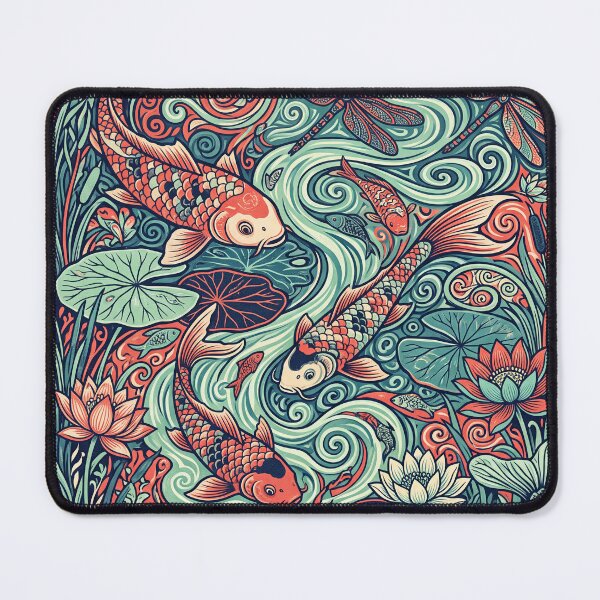 Item preview, Koi Fish Water Garden Pattern designed and sold by ASTRAL ART LAB.
