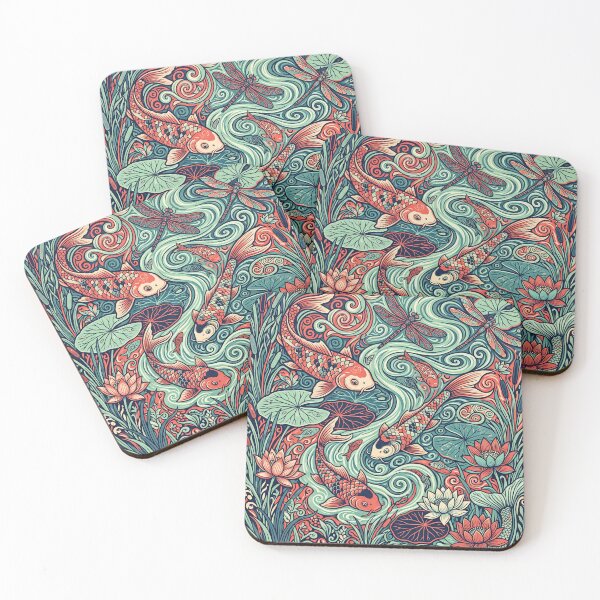 Item preview,  Koi Fish Water Garden Pattern designed and sold by ASTRAL ART LAB.
