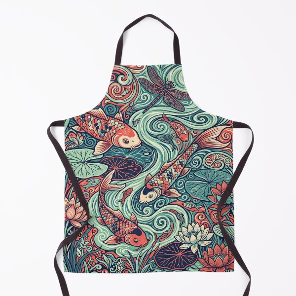 Item preview, Koi Fish Water Garden Pattern designed and sold by ASTRAL ART LAB.