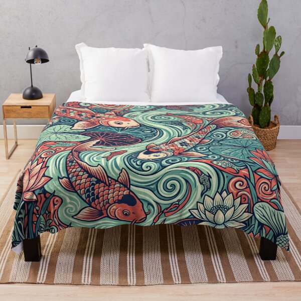Item preview, Koi Fish Water Garden Pattern designed and sold by ASTRAL ART LAB.