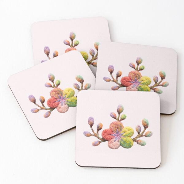 Item preview, Korean Traditional Plum Blossom Needle Felt Floral Pattern designed and sold by Yiruda-Art.
