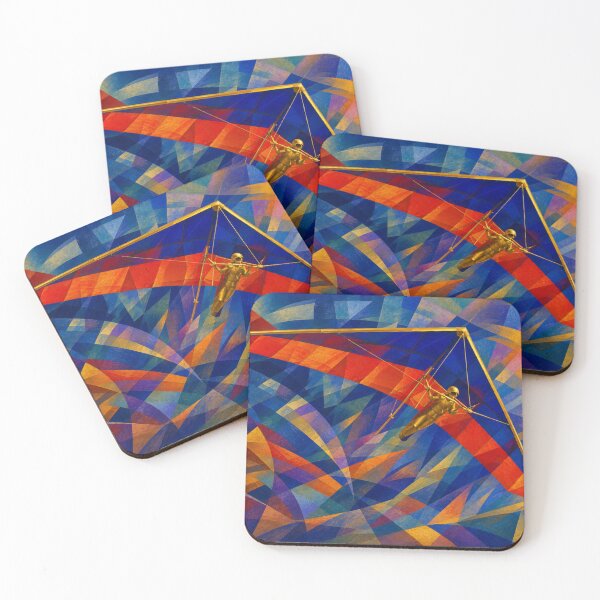 Item preview, Floating Through Kaleidoscope — Hang Glider Abstract Aviation Art designed and sold by monolithstudio.