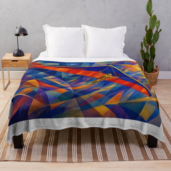 Item preview, Floating Through Kaleidoscope — Hang Glider Abstract Aviation Art designed and sold by monolithstudio.