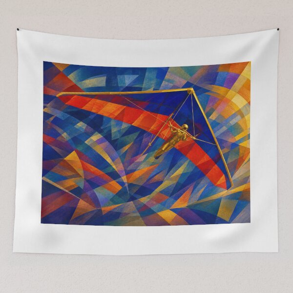 Item preview, Floating Through Kaleidoscope — Hang Glider Abstract Aviation Art designed and sold by monolithstudio.