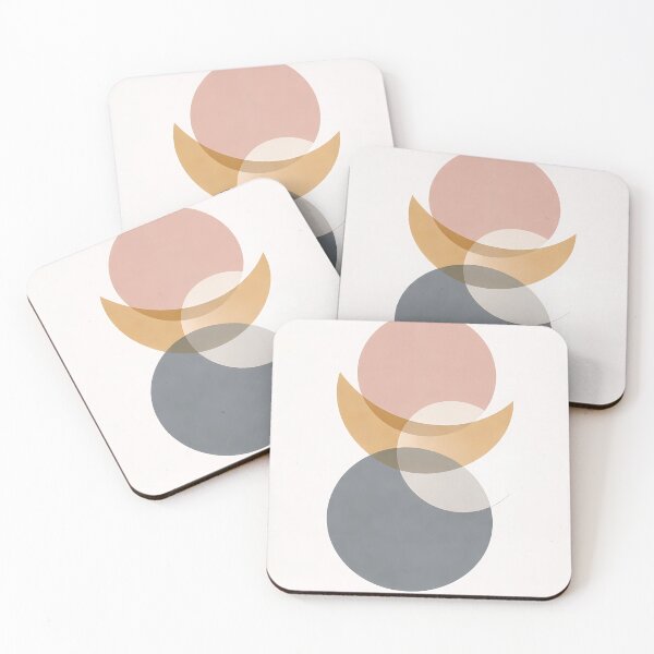 Item preview, Minimalist Mid-Century Abstract Geometric Moon Art Print designed and sold by SoftSpaceDesign.