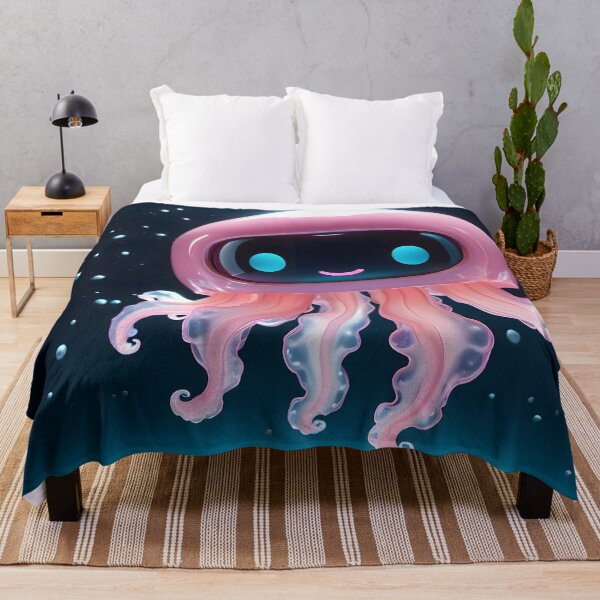 Item preview, Futuristic Robot Jellyfish Neon Space Fluid Art designed and sold by CuteSlothWorld.