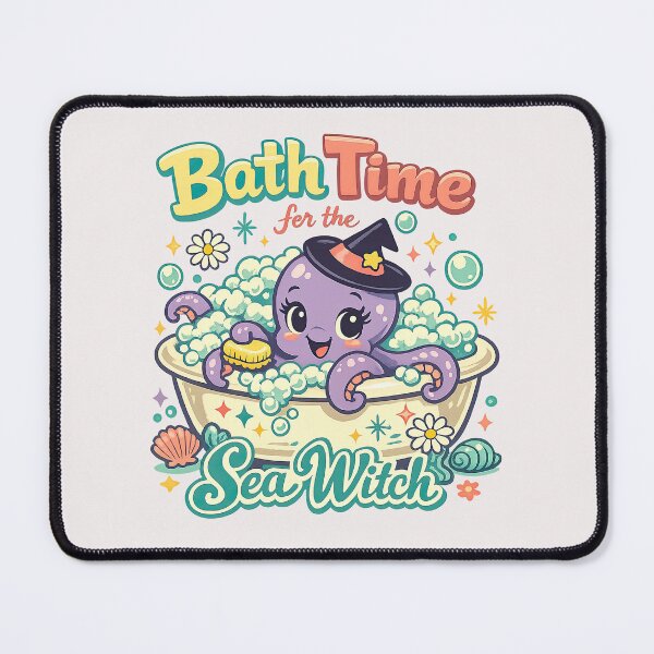 Item preview, Bath Time for the Sea Witch – Cute Kawaii Octopus designed and sold by inkoutninja.