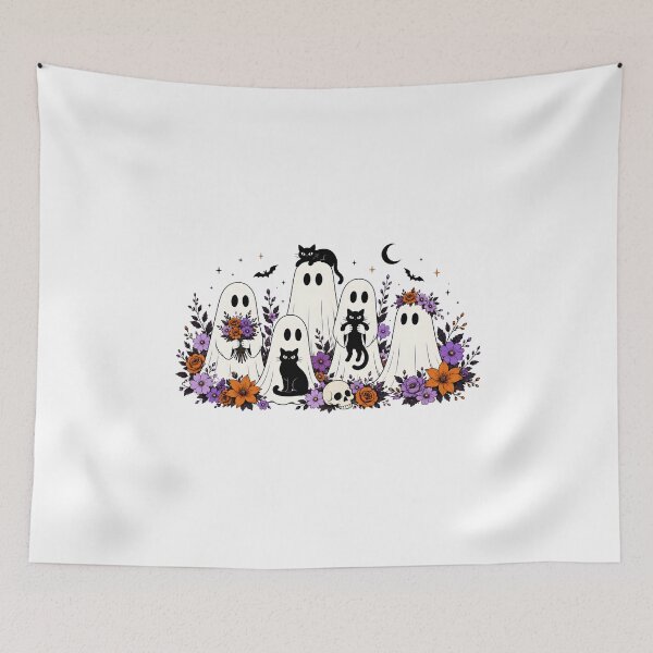 Item preview, Floral Ghost Trick Or Treat, Fright Night, 31 October designed and sold by vintagearttee.