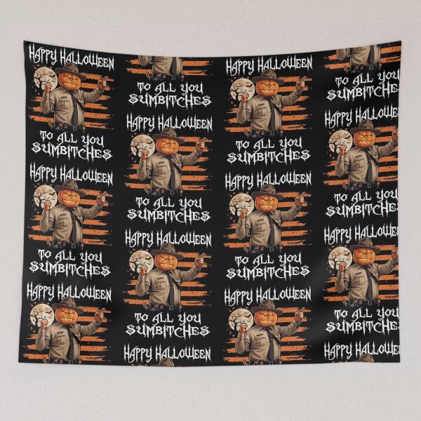 Item preview, Happy Halloween To All You Sumbitches Funny Pumpkin Head Horror designed and sold by PixlCrypt.