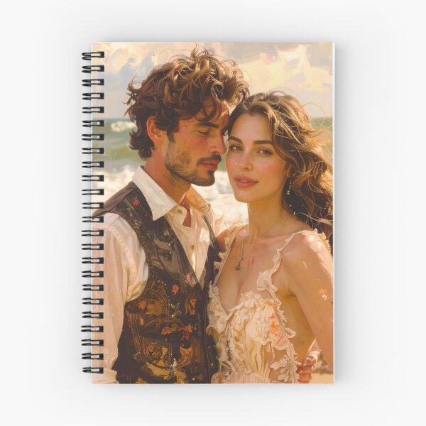 Item preview, Romance on the beach impressionist art designed and sold by CottageArtistry.
