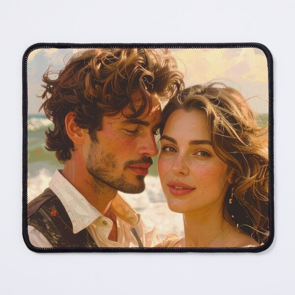 Item preview, Romance on the beach impressionist art designed and sold by CottageArtistry.