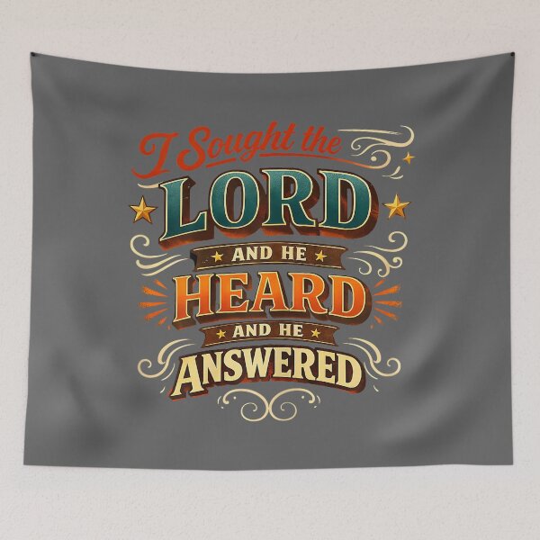 Item preview, Christian Faith Prayer Quote I Sought The Lord Answered designed and sold by KristineLi.
