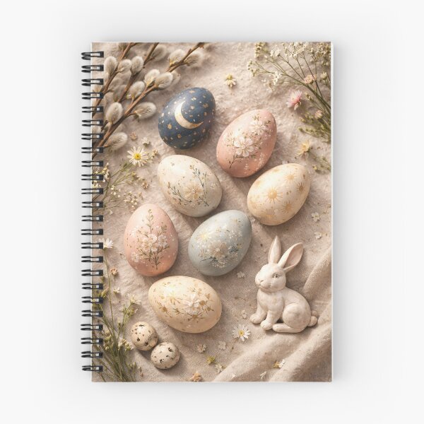 Item preview, Vintage Easter Eggs and Bunny Cottagecore Art Print designed and sold by SoftSpaceDesign.