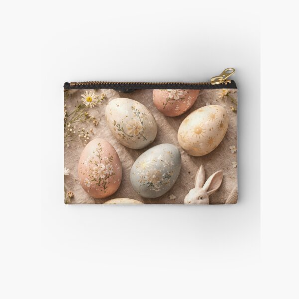 Item preview, Vintage Easter Eggs and Bunny Cottagecore Art Print designed and sold by SoftSpaceDesign.