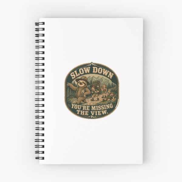 Item preview, Slow Down You're Missing the View Funny Sloth Hiking Retro  designed and sold by freshwear design.