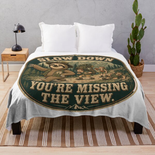 Item preview, Slow Down You're Missing the View Funny Sloth Hiking Retro  designed and sold by freshwear design.