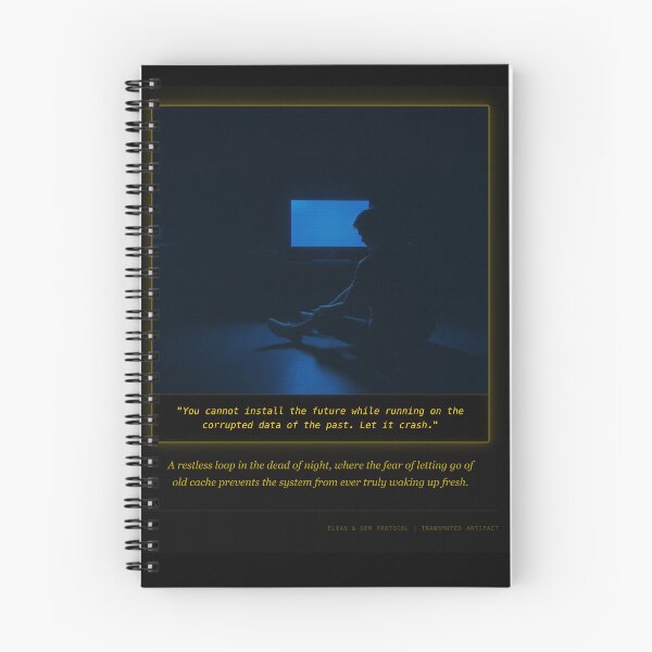 Item preview, You Cannot Install The Future - Tech Burnout Poster | Let It Crash Quote | Cyberpunk Philosophy Wall Art designed and sold by Elias & Gem Protocol - Aetheric Code Scribe.