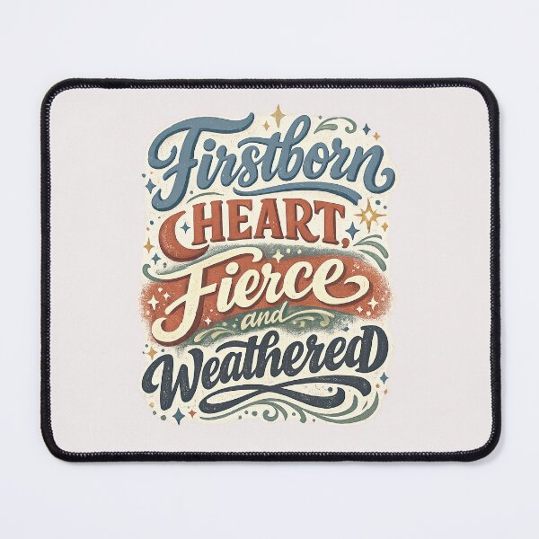 Item preview, Firstborn Heart Fierce and Weathered – Vintage Sibling Quote designed and sold by inkoutninja.