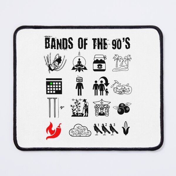 Item preview, funny nerdy iconic alternative rock bands of the 90s black text designed and sold by omeen.