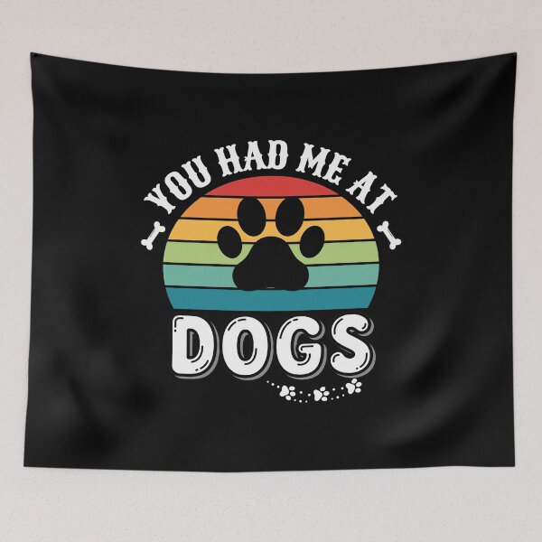 Item preview, You Had Me At Dogs Sunset Retro Paw designed and sold by GiaoCalonas.