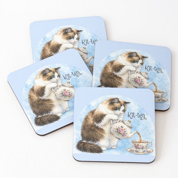 Item preview, Ragdoll Cat Pours Tea - “Kit-tea” designed and sold by Lion and Lamb Design.