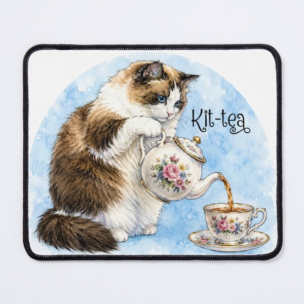 Item preview, Ragdoll Cat Pours Tea - “Kit-tea” designed and sold by Lion and Lamb Design.