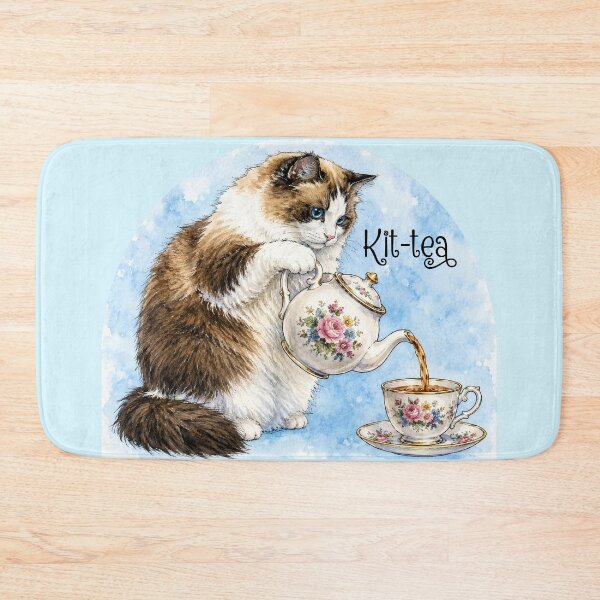 Item preview, Ragdoll Cat Pours Tea - “Kit-tea” designed and sold by Lion and Lamb Design.