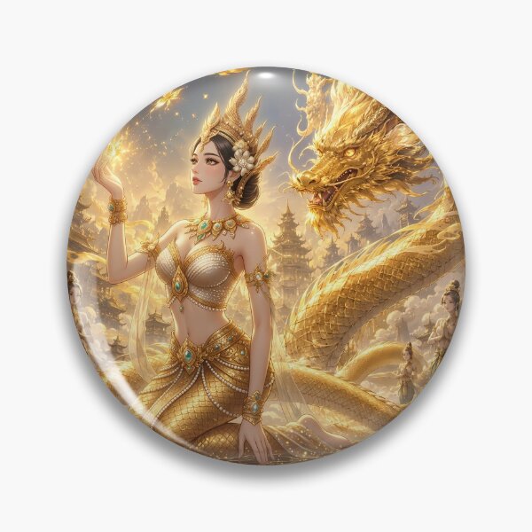 Item preview, Goddess of the Golden Dragon Palace - Asian Fantasy Art designed and sold by HeartThaiStyle.