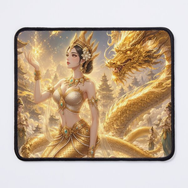 Item preview, Goddess of the Golden Dragon Palace - Asian Fantasy Art designed and sold by HeartThaiStyle.
