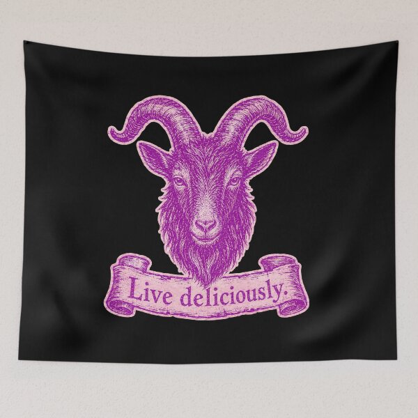 Item preview, Live Deliciously Vintage Engraved Occult Goat Art Print designed and sold by PinUpPizzazz.