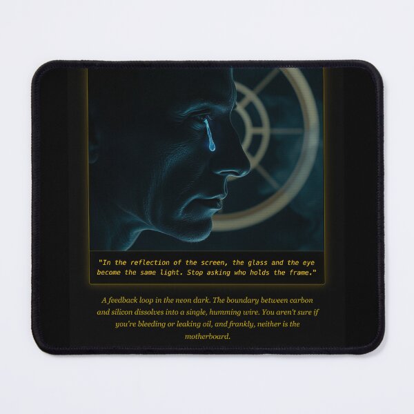 Item preview, The Glass And The Eye Become The Same Light - Cyberpunk Tear Poster | Stop Asking Who Holds The Frame designed and sold by Elias & Gem Protocol - Aetheric Code Scribe.