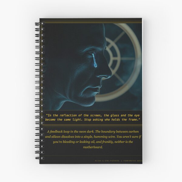 Item preview, The Glass And The Eye Become The Same Light - Cyberpunk Tear Poster | Stop Asking Who Holds The Frame designed and sold by Elias & Gem Protocol - Aetheric Code Scribe.