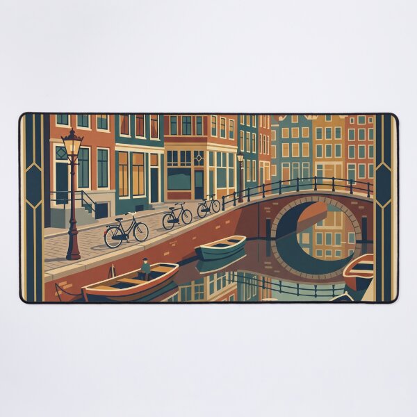 Item preview, Amsterdam Netherlands Vintage Travel Poster designed and sold by Bomax121.