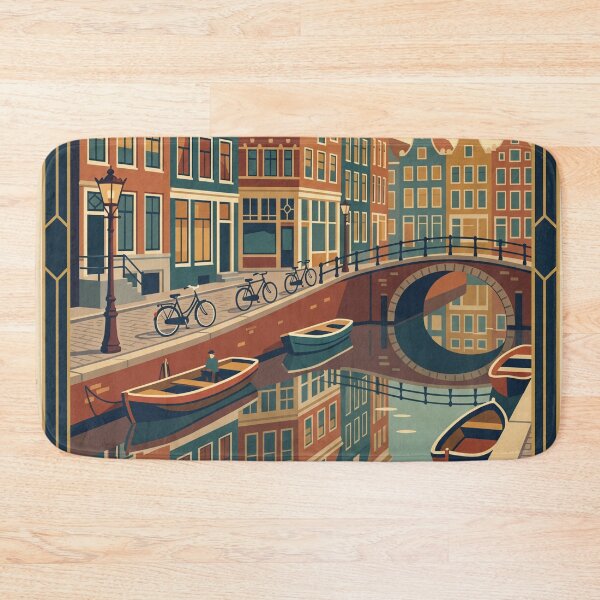 Item preview, Amsterdam Netherlands Vintage Travel Poster designed and sold by Bomax121.