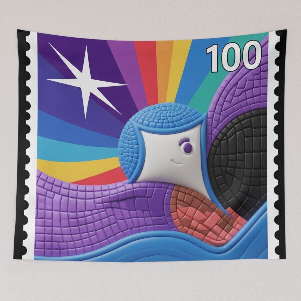 Item preview, Violet Night 7.1 C tile mosaic stamp colorful geometric abstract stamp design designed and sold by SmashingDeals.