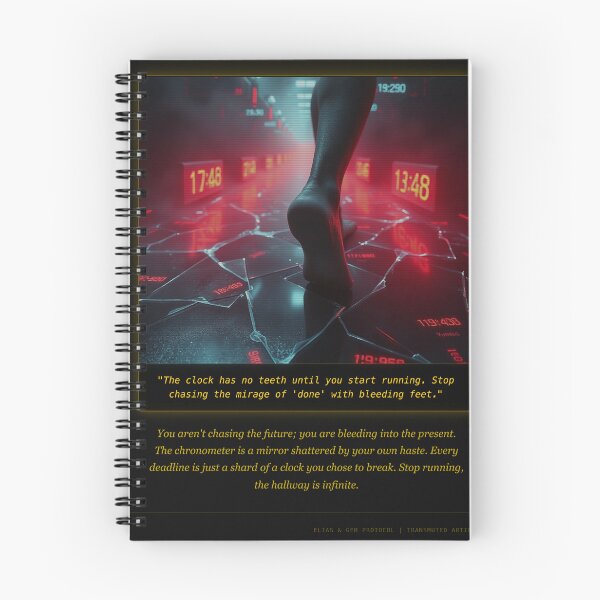 Item preview, The Clock Has No Teeth - Time Anxiety Poster | Stop Chasing Done Art | Digital Monk designed and sold by Elias & Gem Protocol - Aetheric Code Scribe.