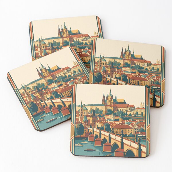 Item preview, Prague Czech Republic Vintage Travel Poster designed and sold by Bomax121.