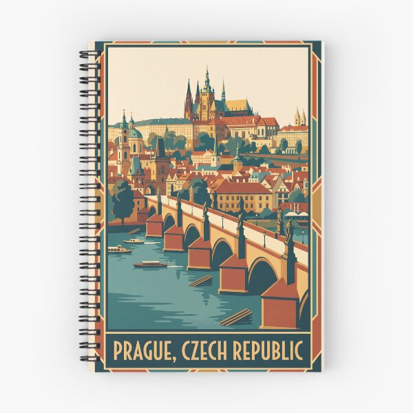 Item preview, Prague Czech Republic Vintage Travel Poster designed and sold by Bomax121.